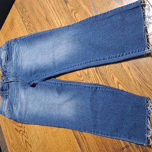 DEMOCRACY Jeans Womens 8 BLUE AB TECHNOLGY DENIM PREOWNED Raw Hem